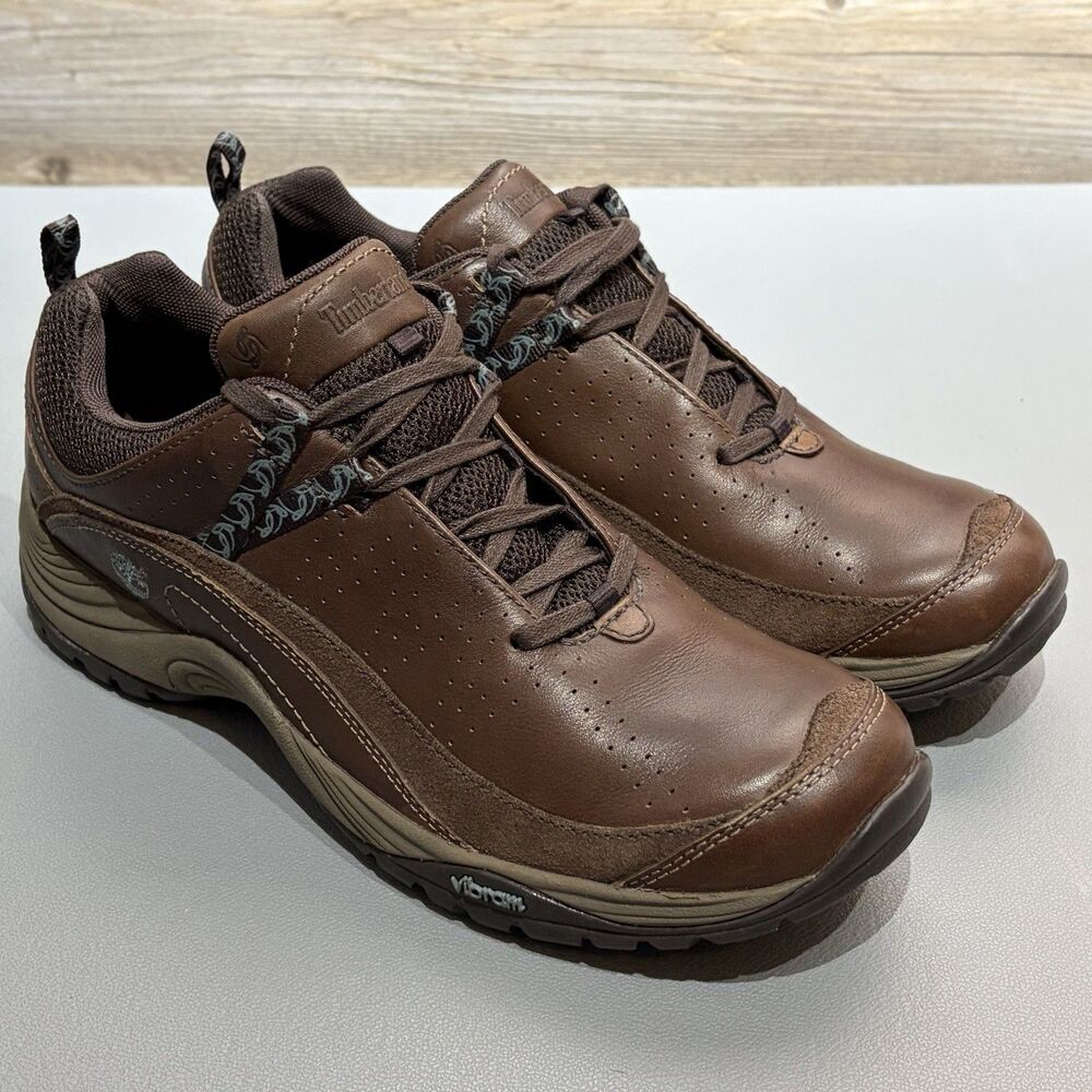 Timberland Women’s 9M Lionshead Brown Leather Low Hiker Trail Sneaker Vibram